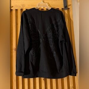Exclusive Tricia Fix Black Butterfly Sweatshirt